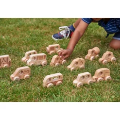 Educators Resource TickiT Natural Wooden Vehicles Set - 12 Piece Playset* Preschool Vehicles|Preschool Education Toys & Activities