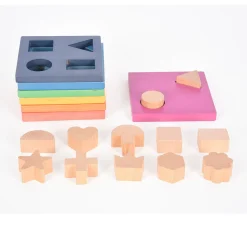 Educators Resource TickiT Rainbow Wooden Shape Stacker – Colorful Educational Toy* Blocks, Sorting & Stacking Toys