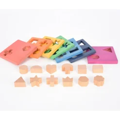 Educators Resource TickiT Rainbow Wooden Shape Stacker ‚Äì Colorful Educational Toy* Blocks, Sorting & Stacking Toys
