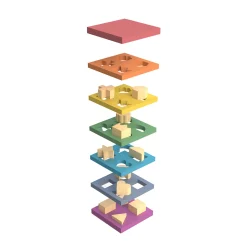 Educators Resource TickiT Rainbow Wooden Shape Stacker ‚Äì Colorful Educational Toy* Blocks, Sorting & Stacking Toys