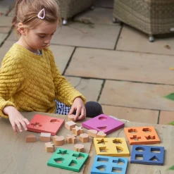 Educators Resource TickiT Rainbow Wooden Shape Stacker ‚Äì Colorful Educational Toy* Blocks, Sorting & Stacking Toys