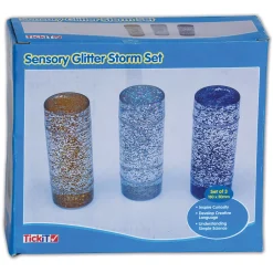 Educators Resource TickiT Sensory Glitter Storm Liquid Glitter Tubes - Set of 3 - Blue, Silver, Gold* Sensory & Fidget Toys