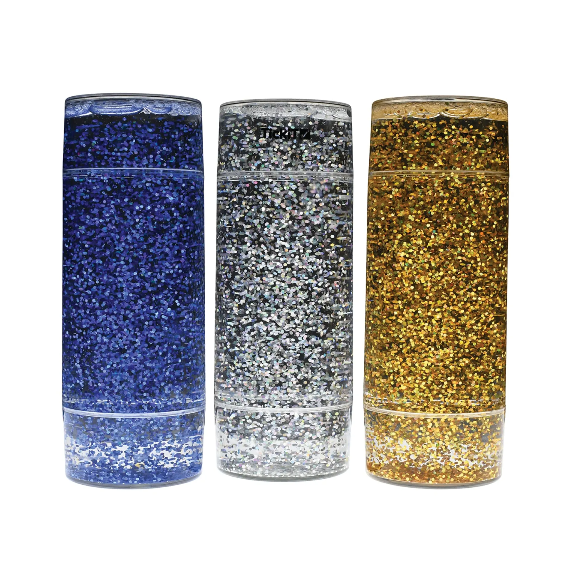 Educators Resource TickiT Sensory Glitter Storm Liquid Glitter Tubes - Set of 3 - Blue, Silver, Gold* Sensory & Fidget Toys