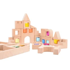 Educators Resource TickiT Wooden Gem Building Blocks - Colorful Creative Play Set* Wood & Jumbo Blocks