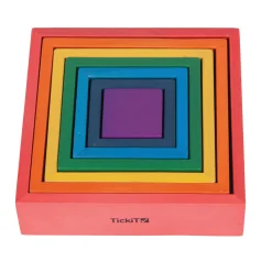 Educators Resource TickiT Wooden Rainbow Architect Squares - 7 Piece Nesting Set* Wood & Jumbo Blocks