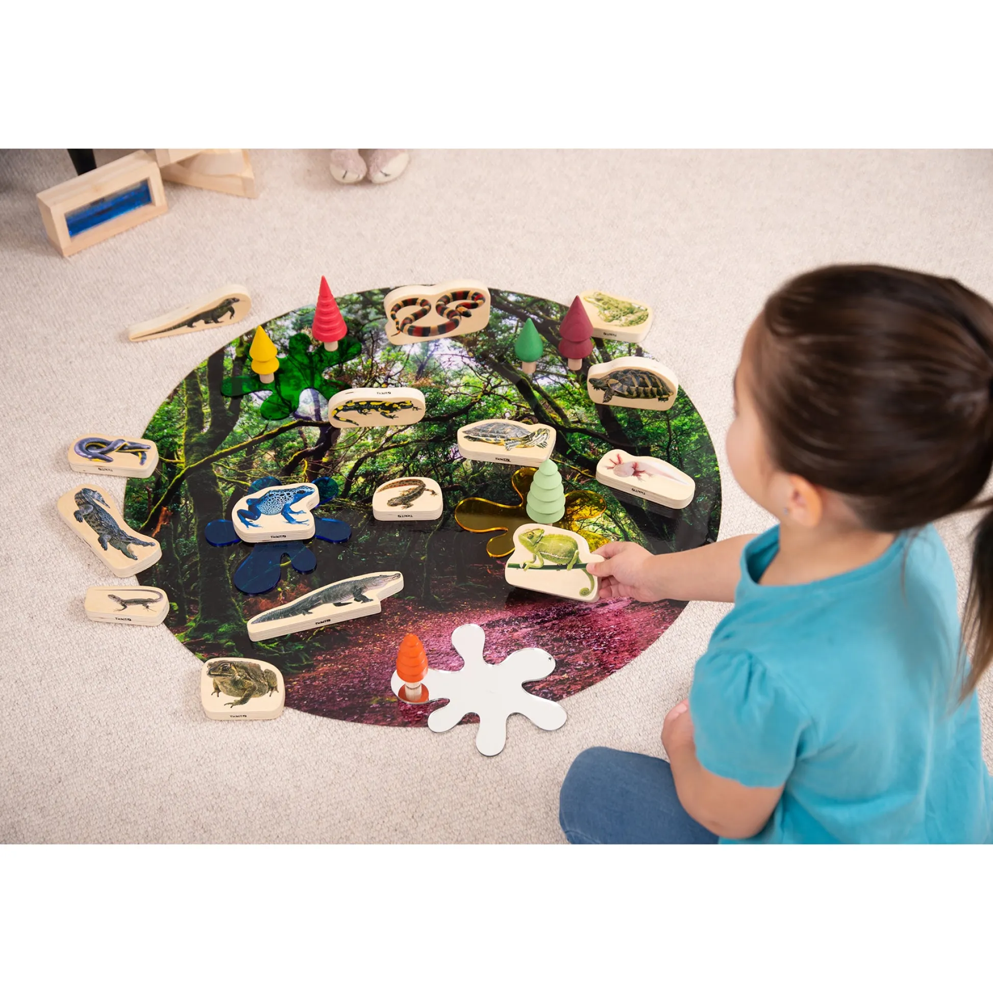 Educators Resource TickiT Wooden Reptile & Amphibian Blocks - 15-Piece Set* Wood & Jumbo Blocks