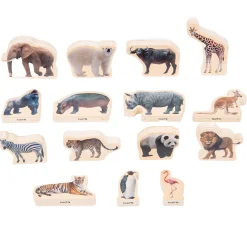 Educators Resource TickiT Wooden Wild Animal Blocks - Imaginative Play Set of 15* Preschool Building Sets & Blocks|Preschool Education Toys & Activities