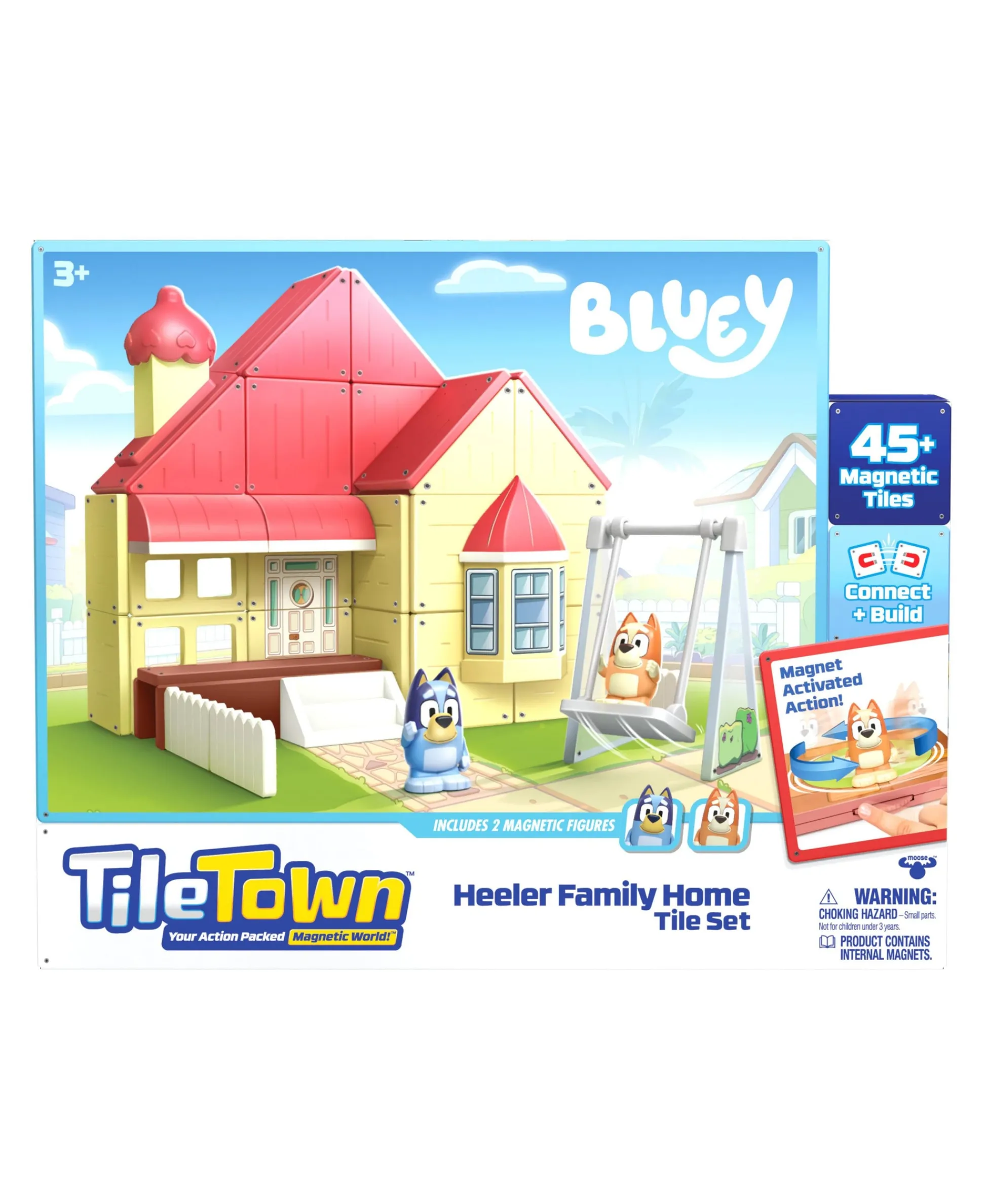 Macy's - Supplier Tile Town Bluey Heeler Home Magnetic Tiles Playset, 46-Piece* Preschool Pals|Magnetic Tiles & Building Sets