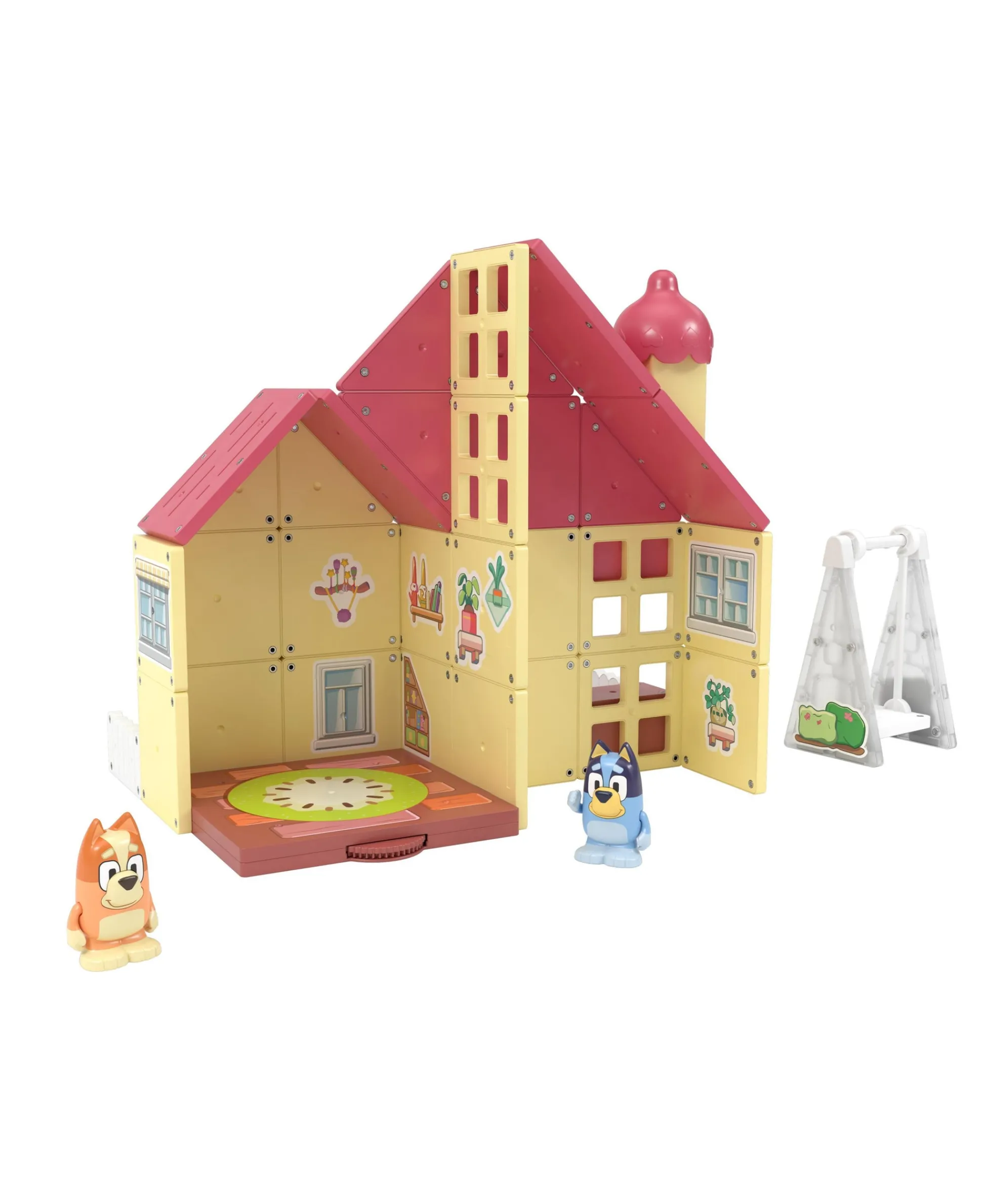 Macy's - Supplier Tile Town Bluey Heeler Home Magnetic Tiles Playset, 46-Piece* Preschool Pals|Magnetic Tiles & Building Sets