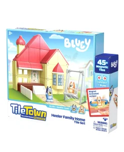 Macy's - Supplier Tile Town Bluey Heeler Home Magnetic Tiles Playset, 46-Piece* Preschool Pals|Magnetic Tiles & Building Sets