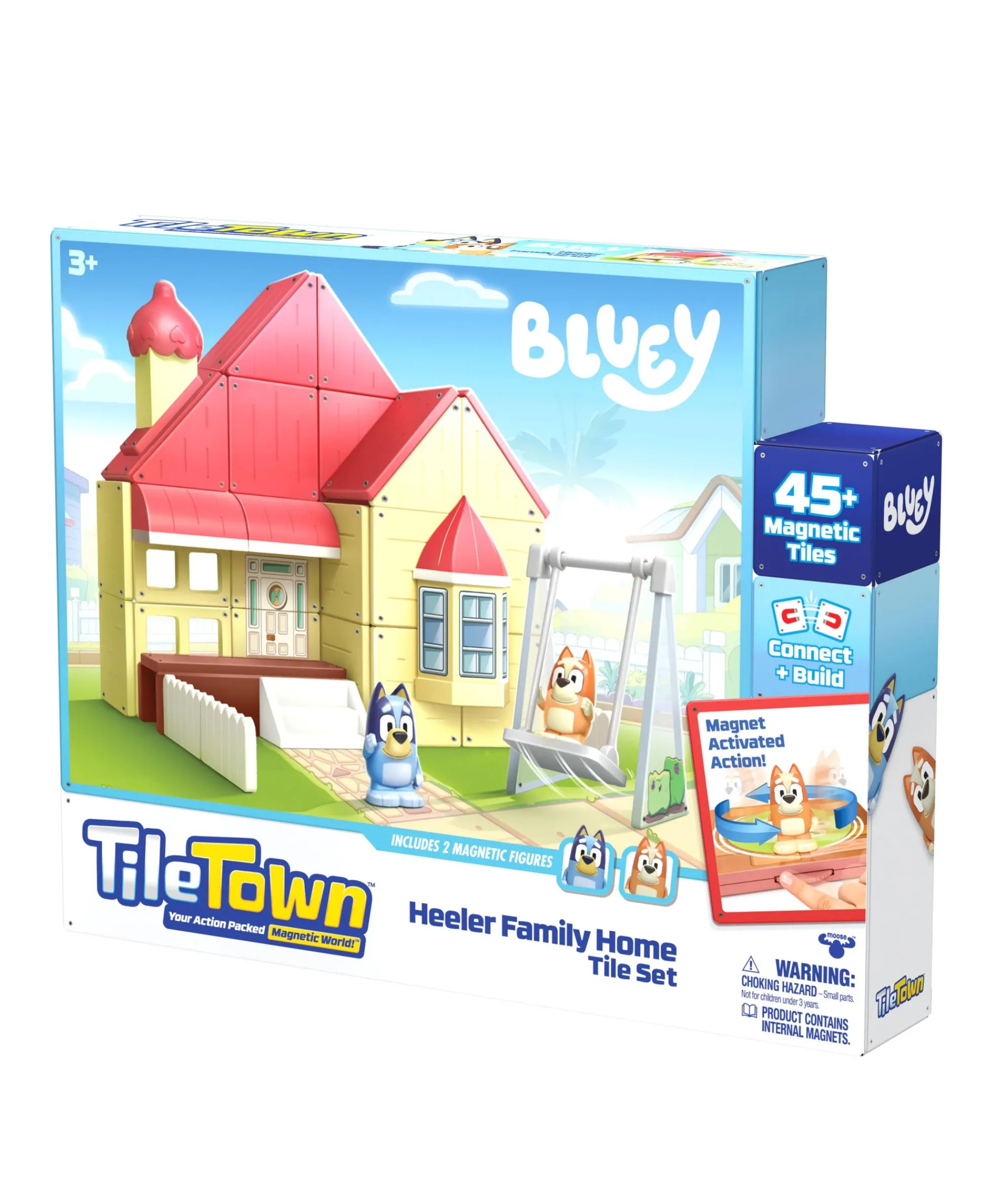 Macy's - Supplier Tile Town Bluey Heeler Home Magnetic Tiles Playset, 46-Piece* Preschool Pals|Magnetic Tiles & Building Sets