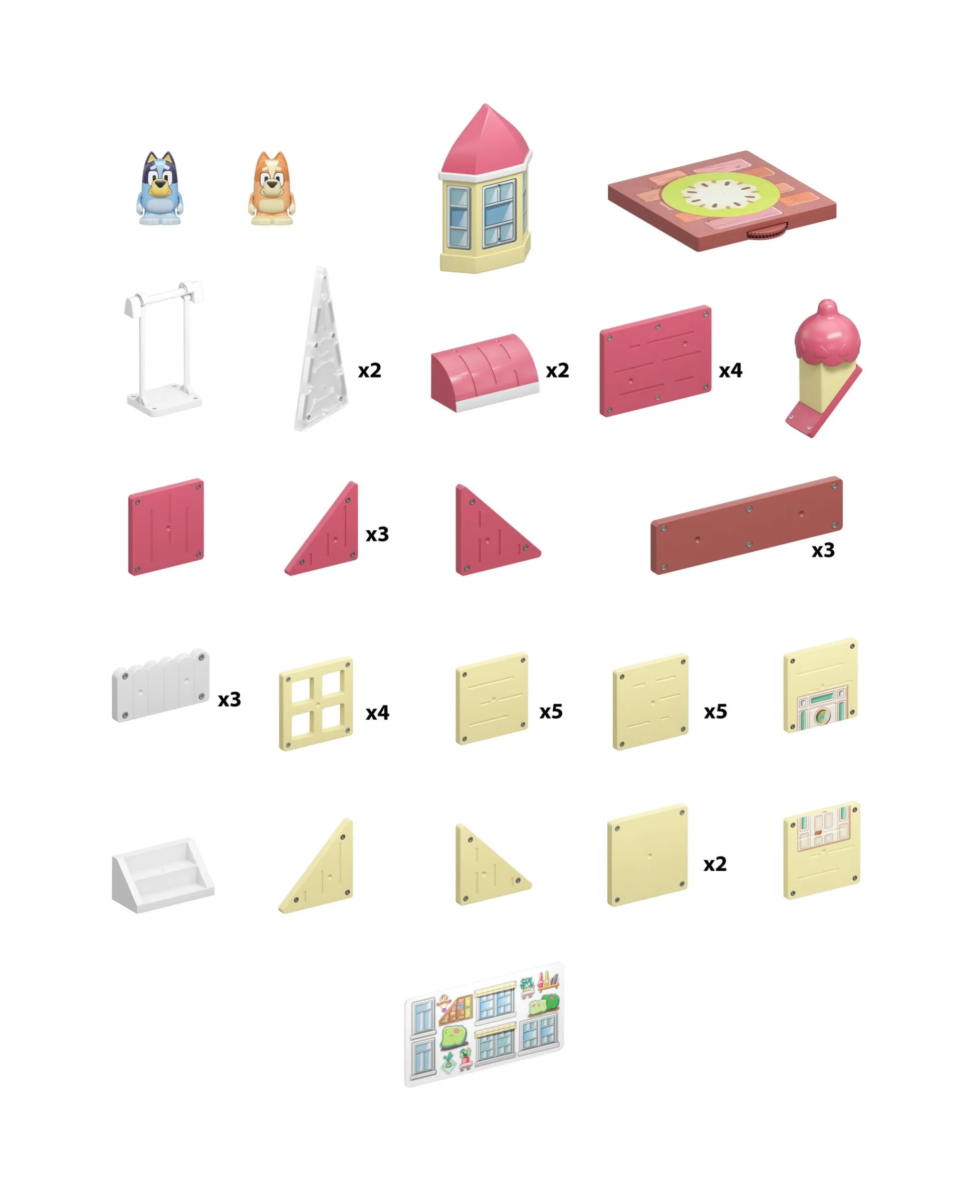 Macy's - Supplier Tile Town Bluey Heeler Home Magnetic Tiles Playset, 46-Piece* Preschool Pals|Magnetic Tiles & Building Sets