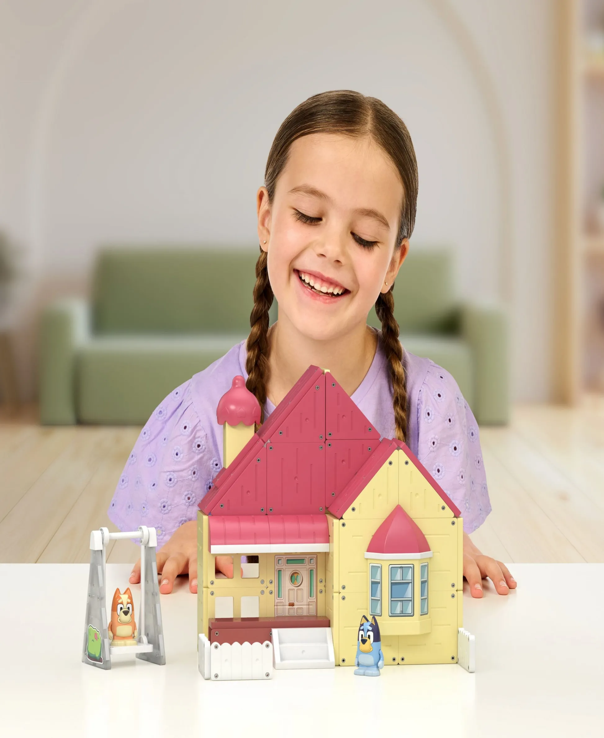 Macy's - Supplier Tile Town Bluey Heeler Home Magnetic Tiles Playset, 46-Piece* Preschool Pals|Magnetic Tiles & Building Sets