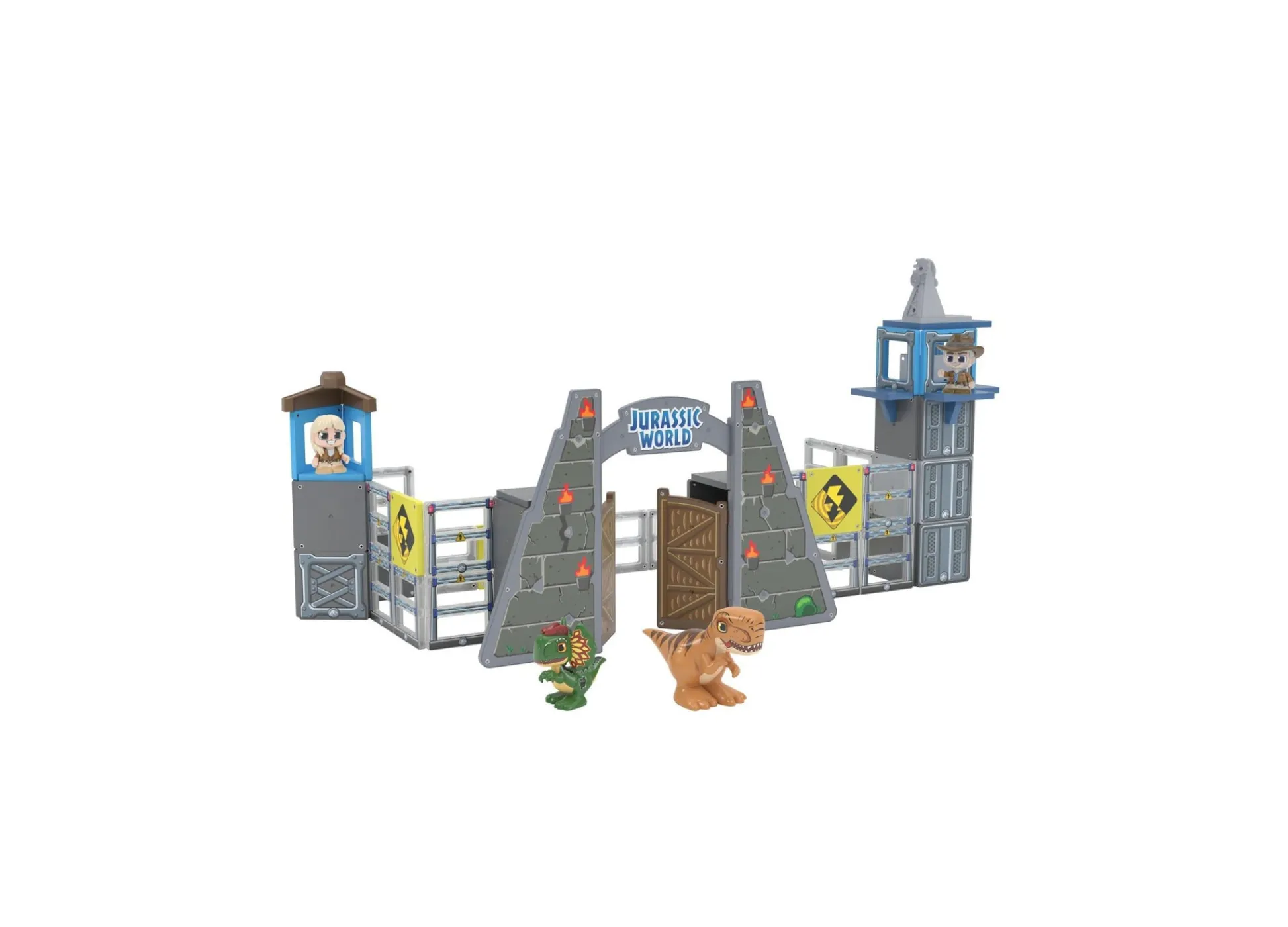 Macy's - Supplier Tile Town Jurassic World Dino Escape Magnetic Tiles Playset, 69 Piece* Lego Jurassic World|Magnetic Tiles & Building Sets