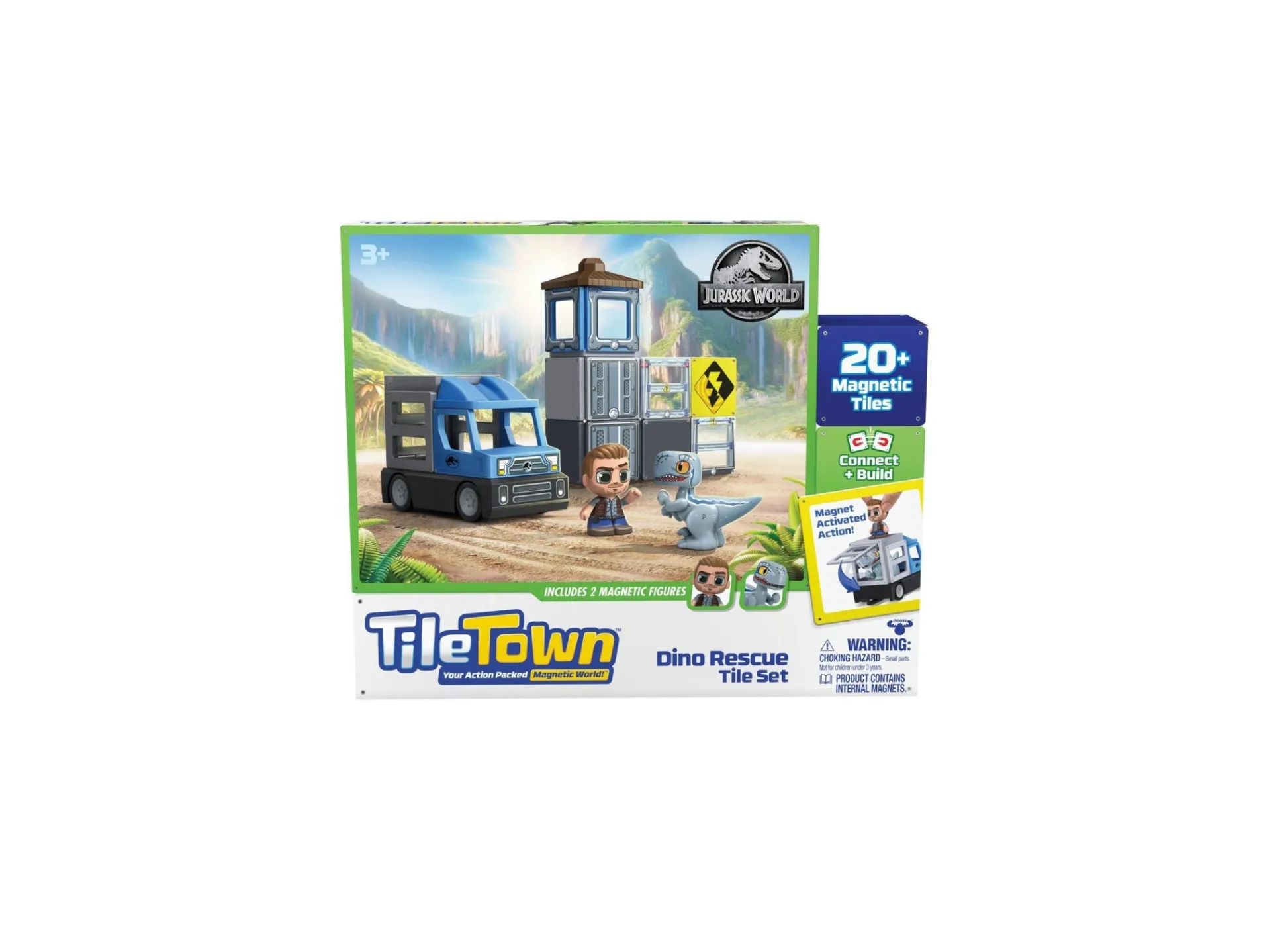 Macy's - Supplier Tile Town Jurassic World Dino Rescue Magnetic Playset, 22-Piece* Magnetic Tiles & Building Sets
