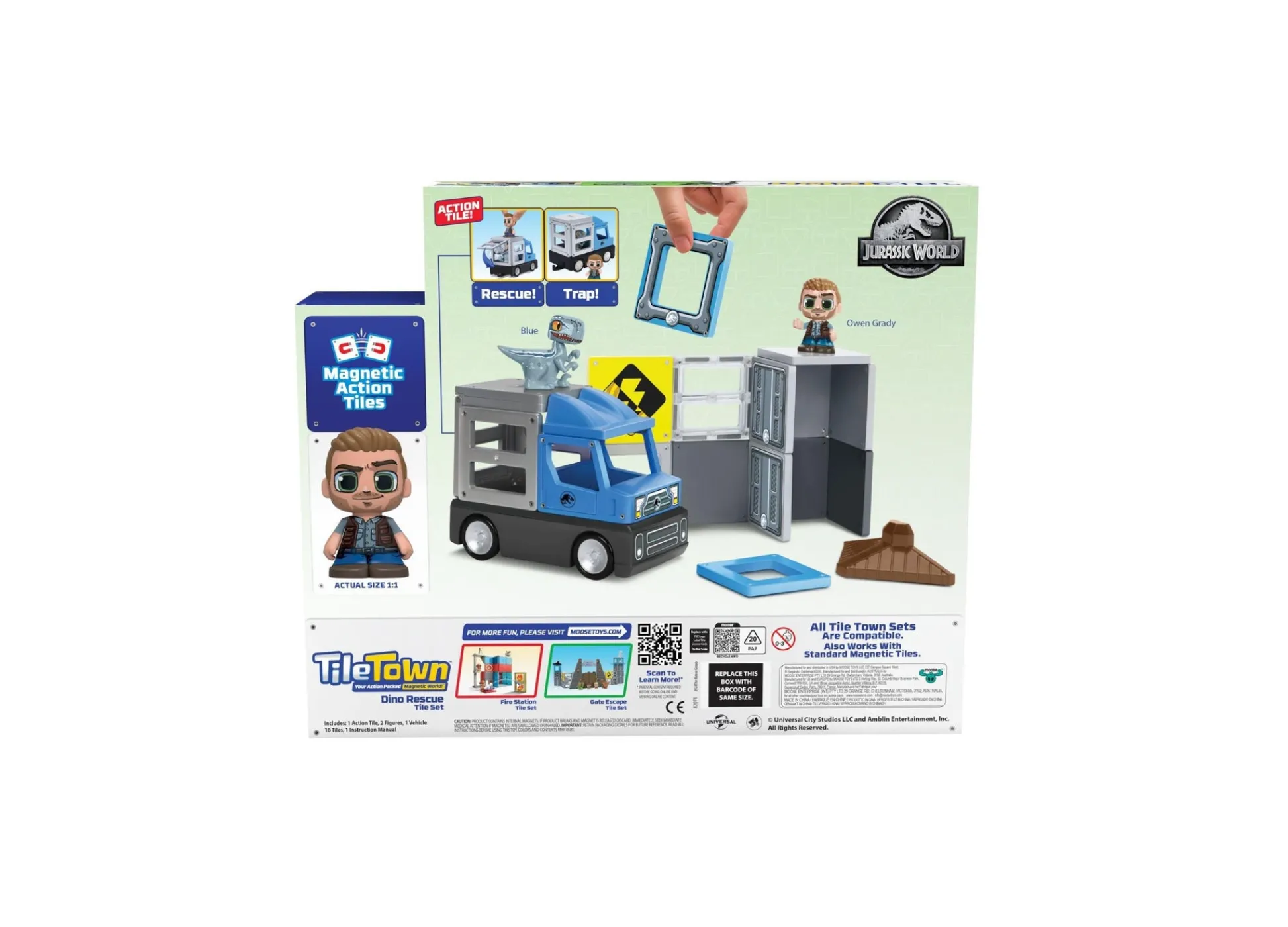 Macy's - Supplier Tile Town Jurassic World Dino Rescue Magnetic Playset, 22-Piece* Magnetic Tiles & Building Sets