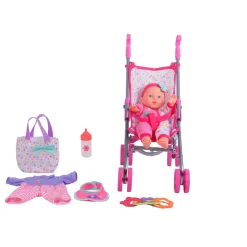 Flat River Group Toys R Us 12" Baby Doll Care Gift Set with Stroller* Baby Dolls|Stuffed Animals & Plush Toys
