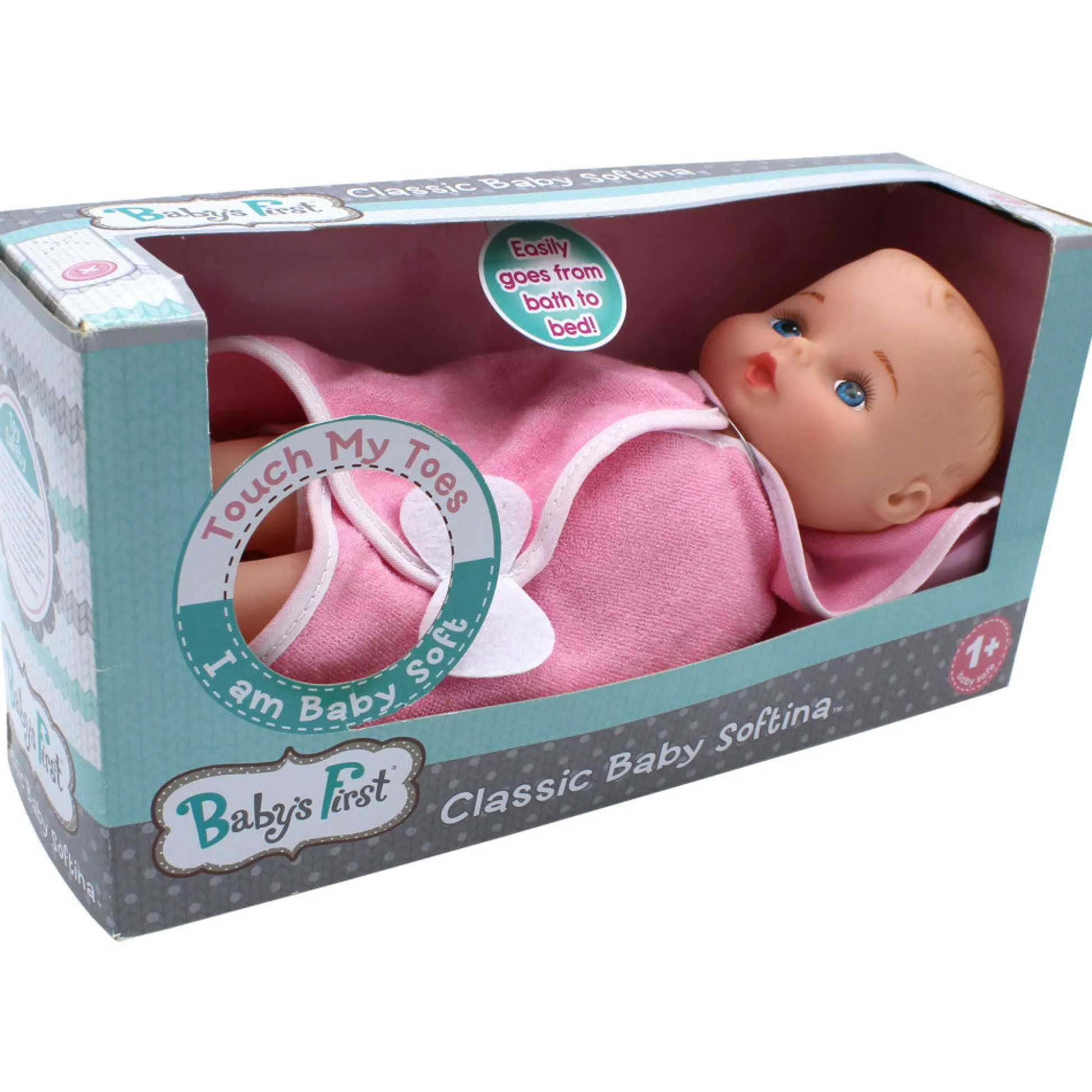 Flat River Group Toys R Us - Baby's First Bathtime Companion - Softina Pink Toy Doll* Baby Dolls|Stuffed Animals & Plush Toys