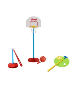 Macy's - Supplier Toys R Us 3-in-1 Sports Combo Set: Baseball, Basketball, Golf Play Kit* Toy Sports|Stats