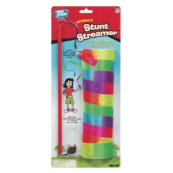 Flat River Group Toysmith Rainbow Stunt Streamer - Colorful Outdoor Play Ribbon, 12 Feet* Bubbles & Sidewalk Chalk
