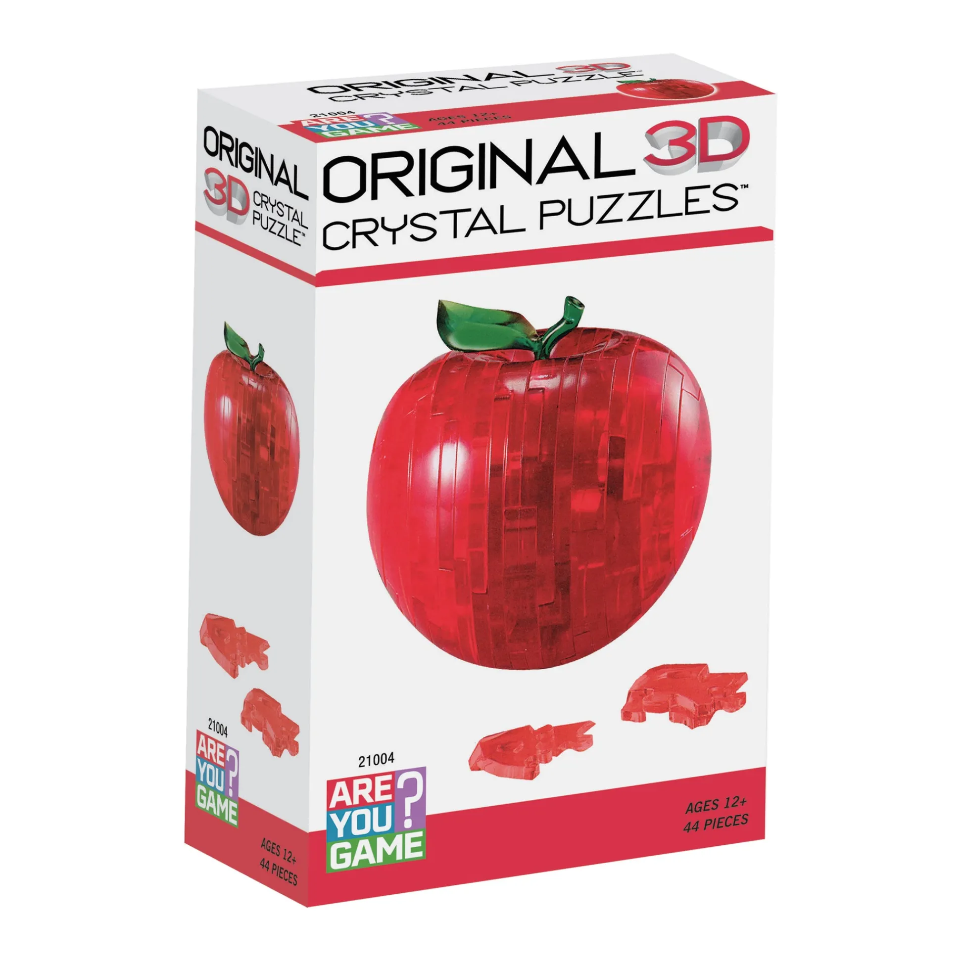 AreYouGame Translucent Red Apple 3D Crystal Puzzle - 44 Pieces* Puzzles