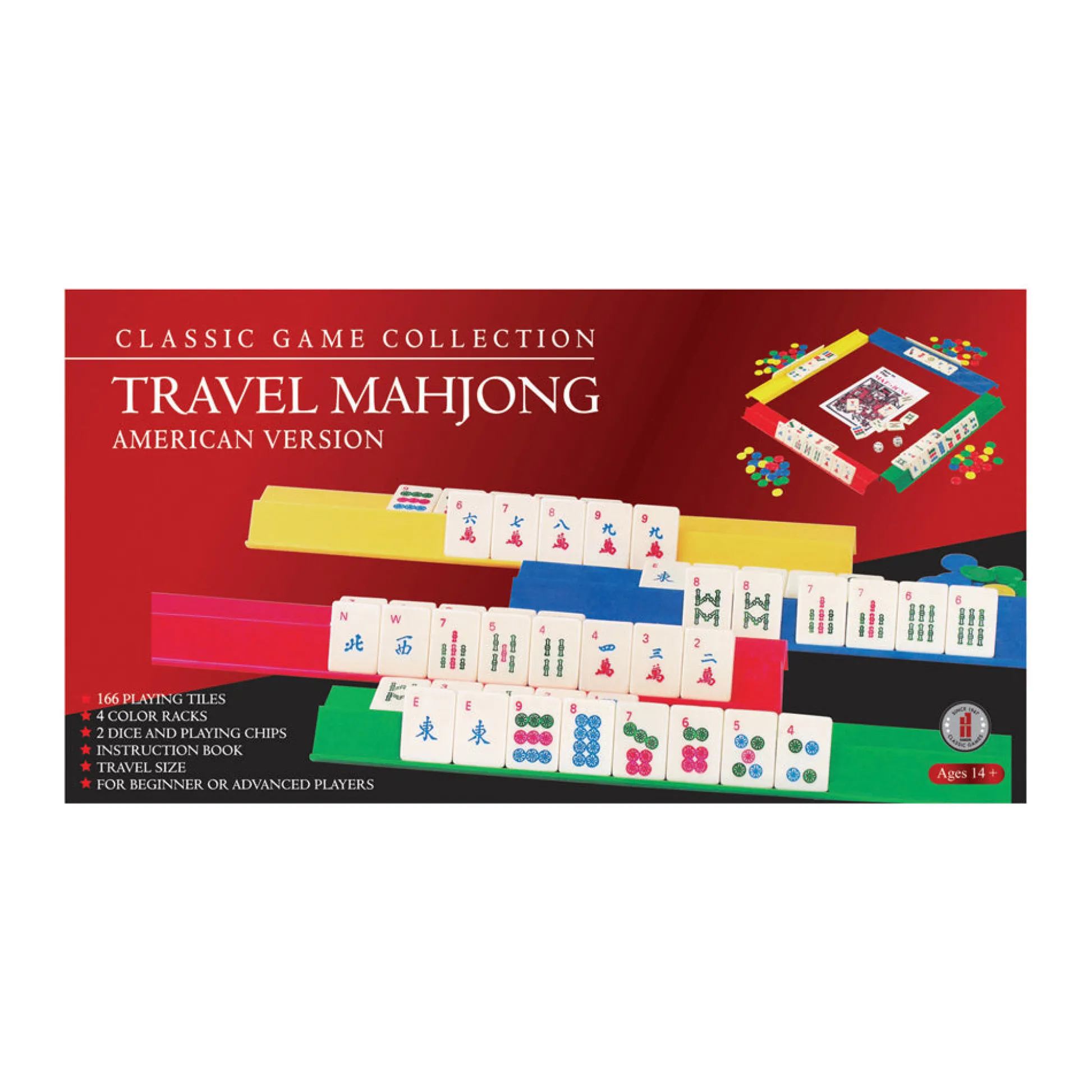 AreYouGame Travel MahJong American Version - Portable Tile Game Set* Dominoes & Tiles Games