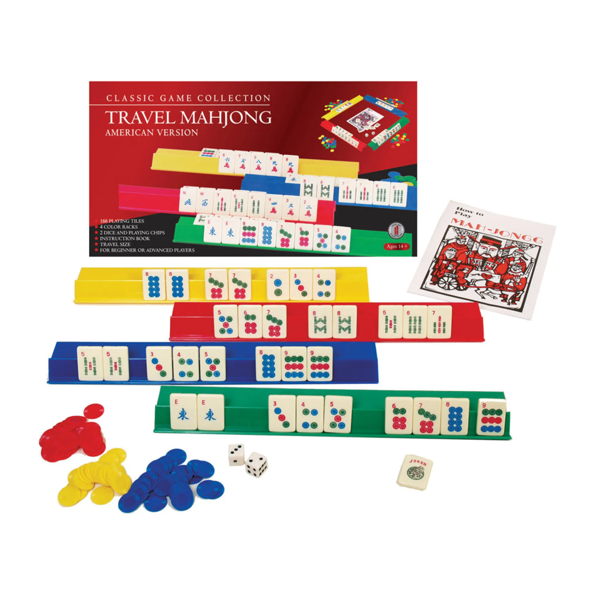 AreYouGame Travel MahJong American Version - Portable Tile Game Set* Dominoes & Tiles Games