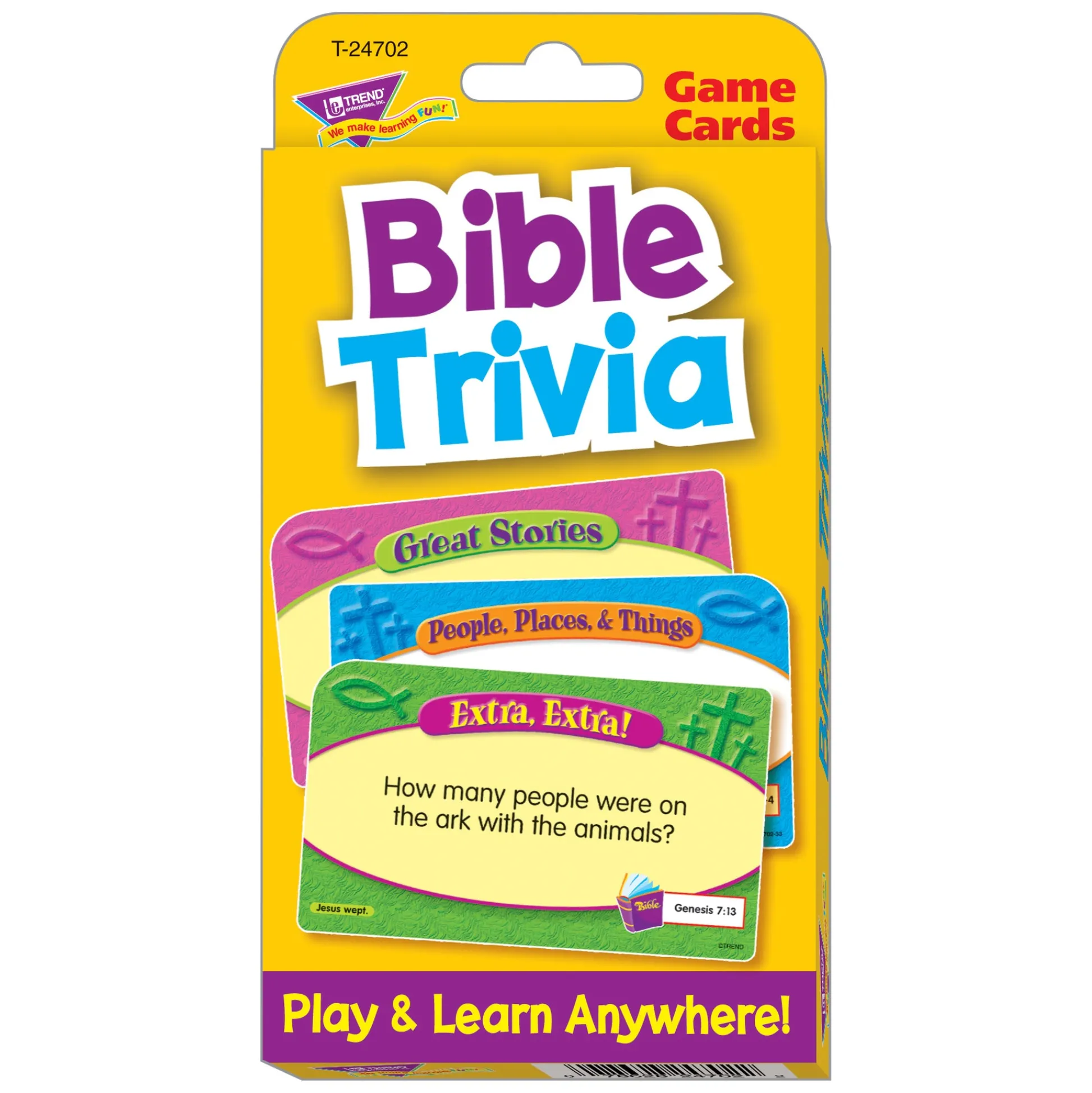 Educators Resource TREND Bible Trivia Challenge Cards, Ultimate Quiz Pack of 6* Card Games