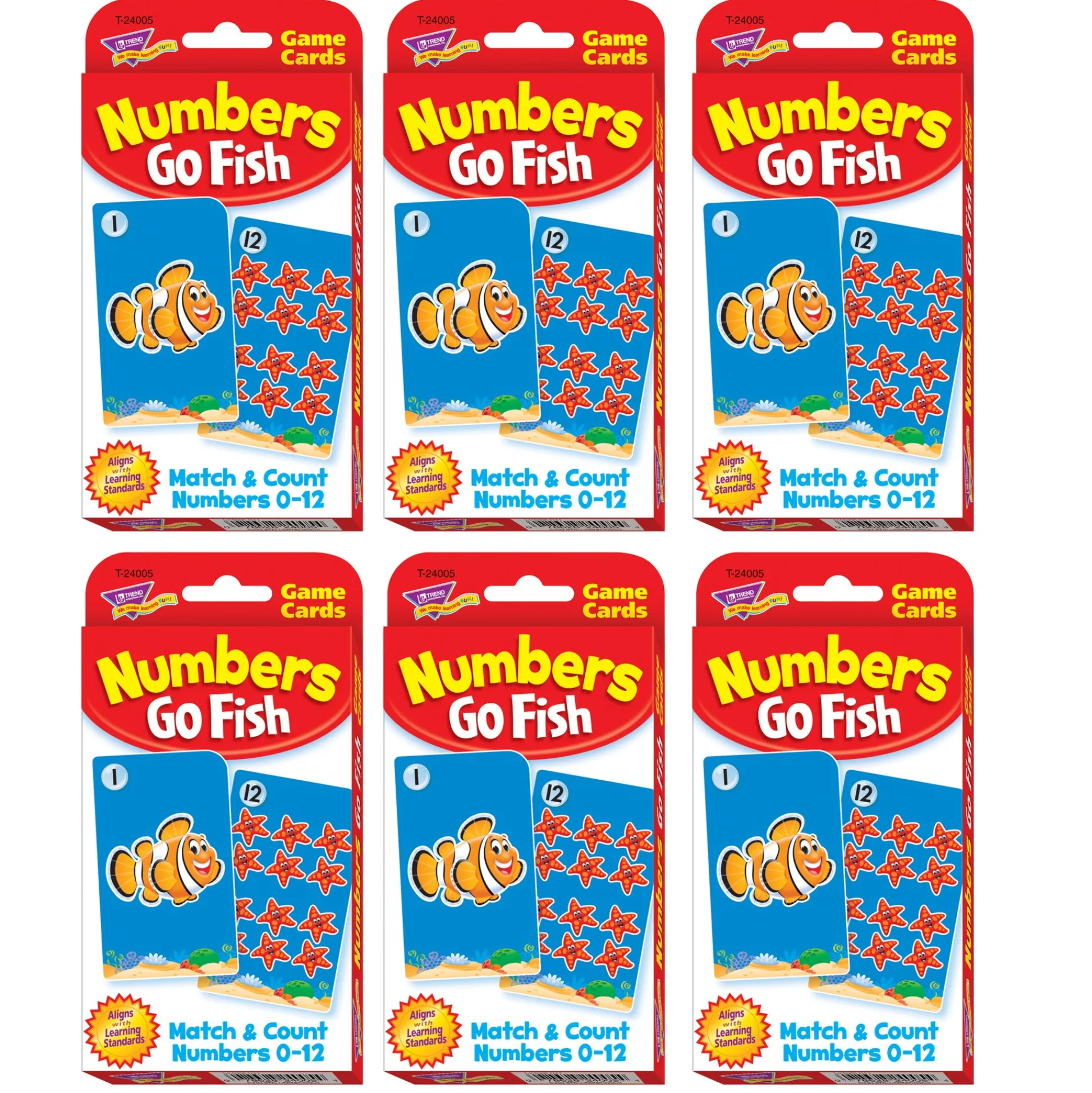 Educators Resource TREND Challenge Cards Numbers Go Fish - Learning Math Game - 6 Sets* Card Games