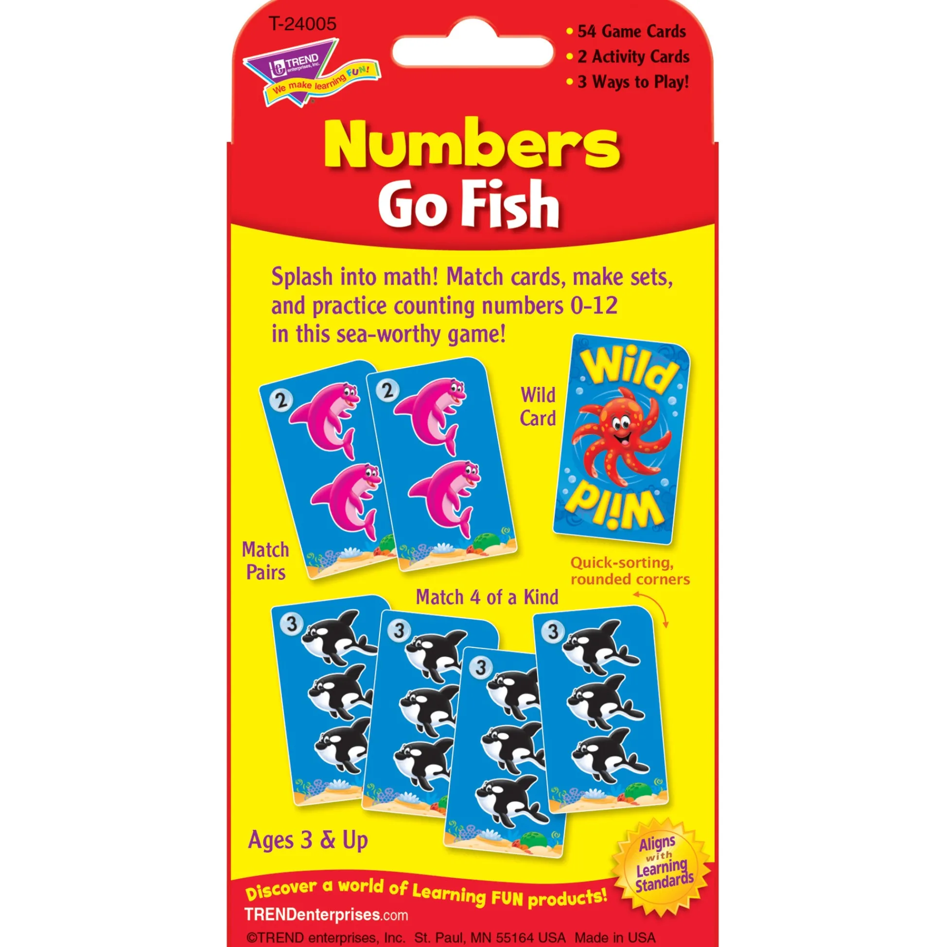 Educators Resource TREND Challenge Cards Numbers Go Fish - Learning Math Game - 6 Sets* Card Games