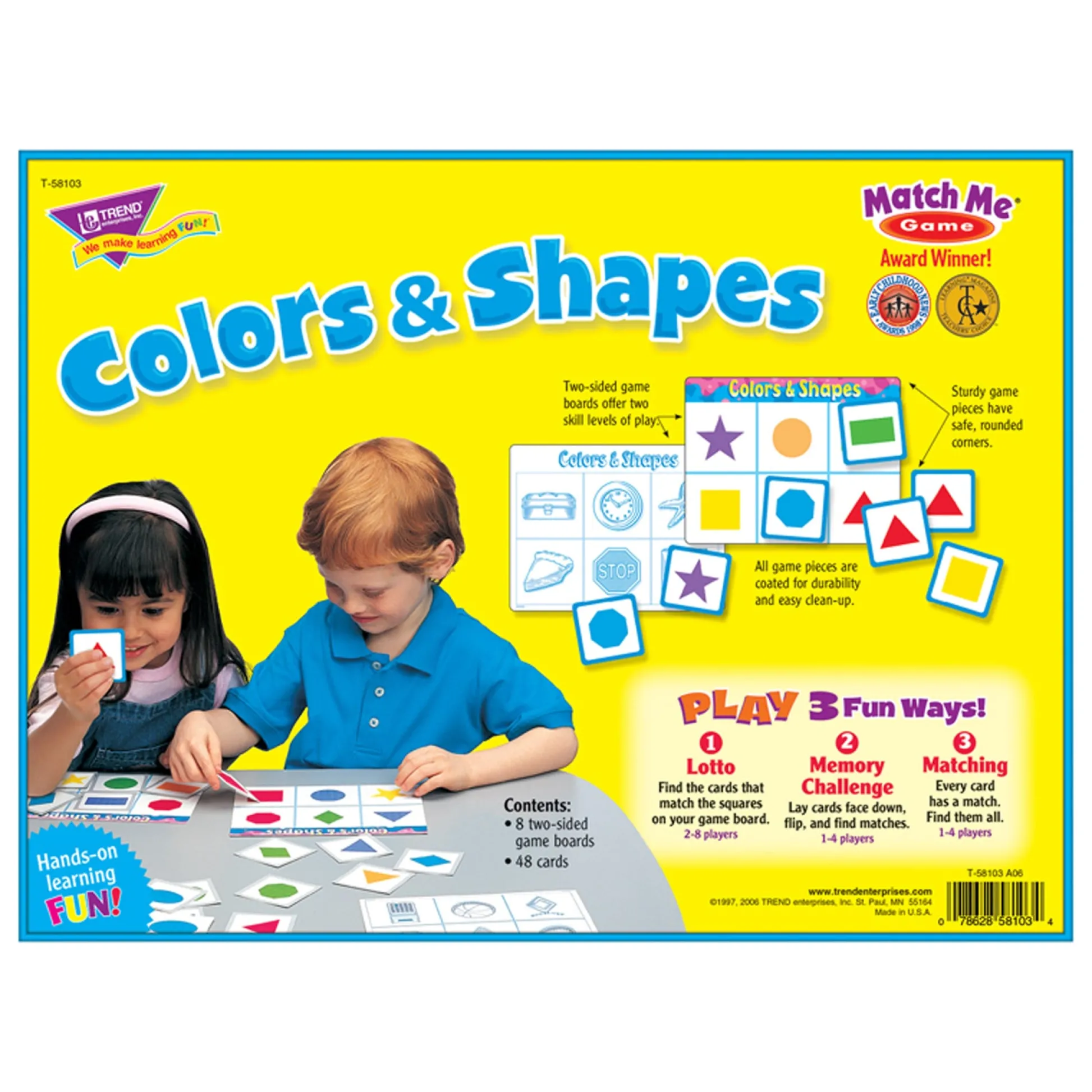 Educators Resource TREND Colors & Shapes Match Me Games - Educational Memory Board Game* Board Games|Role-Playing Games