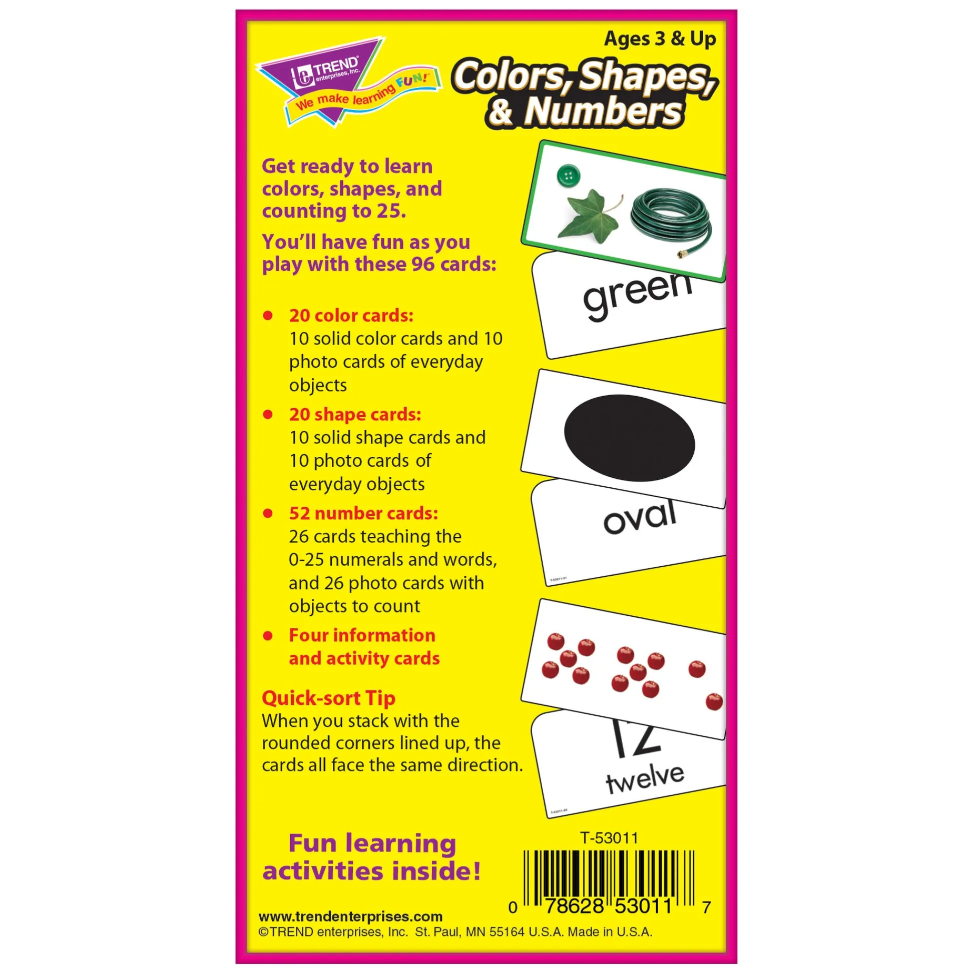 Educators Resource TREnd Colors, Shapes & Numbers Skill Drill Flash Cards - Educational Trio Pack* Preschool Education Toys & Activities