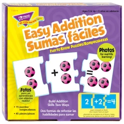 Educators Resource TREND Easy Addition Fun-to-Know Puzzles - Bilingual Learning Set - Pack of 2* Puzzles