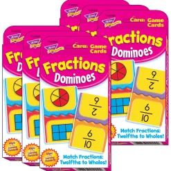 Educators Resource TREND Fraction Fun Dominoes Challenge Cards - Learning Game Set* Dominoes & Tiles Games