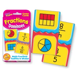 Educators Resource TREND Fraction Fun Dominoes Challenge Cards - Learning Game Set* Dominoes & Tiles Games