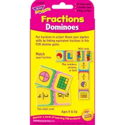 Educators Resource TREND Fraction Fun Dominoes Challenge Cards - Learning Game Set* Dominoes & Tiles Games