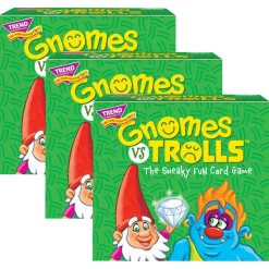 Educators Resource TREND GNOMes vs TROLLS Three Corner Card Game, 3-Pack* Card Games