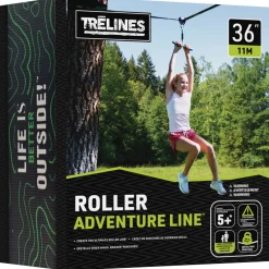 Flat River Group Treslines Roller Adventure Line 36 ft - Zipline with Grip Bar Handle* Activities & Games