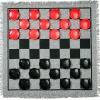 Flat River Group Trimate 3-In-1 Jumbo Checkers & Tic Tac Toe Game - 25.6" Square Rug Set* Social & Emotional Skills|Role-Playing Games