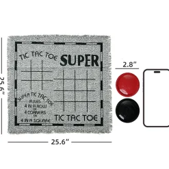 Flat River Group Trimate 3-In-1 Jumbo Checkers & Tic Tac Toe Game - 25.6