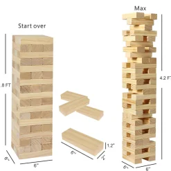 Flat River Group Trimate Tumbling Tower Large - Towering Pine Wood Game* Wood & Jumbo Blocks