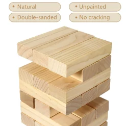 Flat River Group Trimate Tumbling Tower Large - Towering Pine Wood Game* Wood & Jumbo Blocks