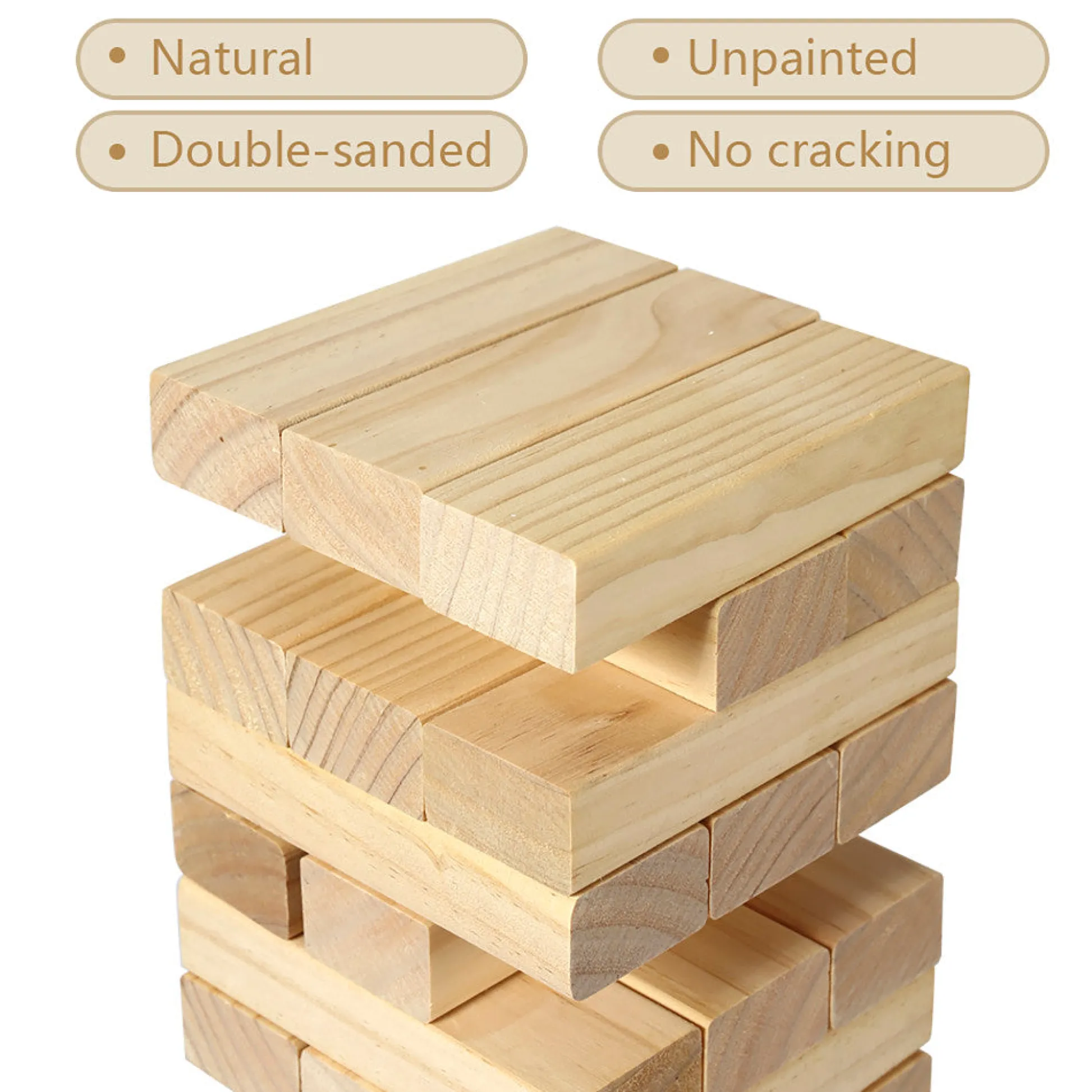 Flat River Group Trimate Tumbling Tower Large - Towering Pine Wood Game* Wood & Jumbo Blocks