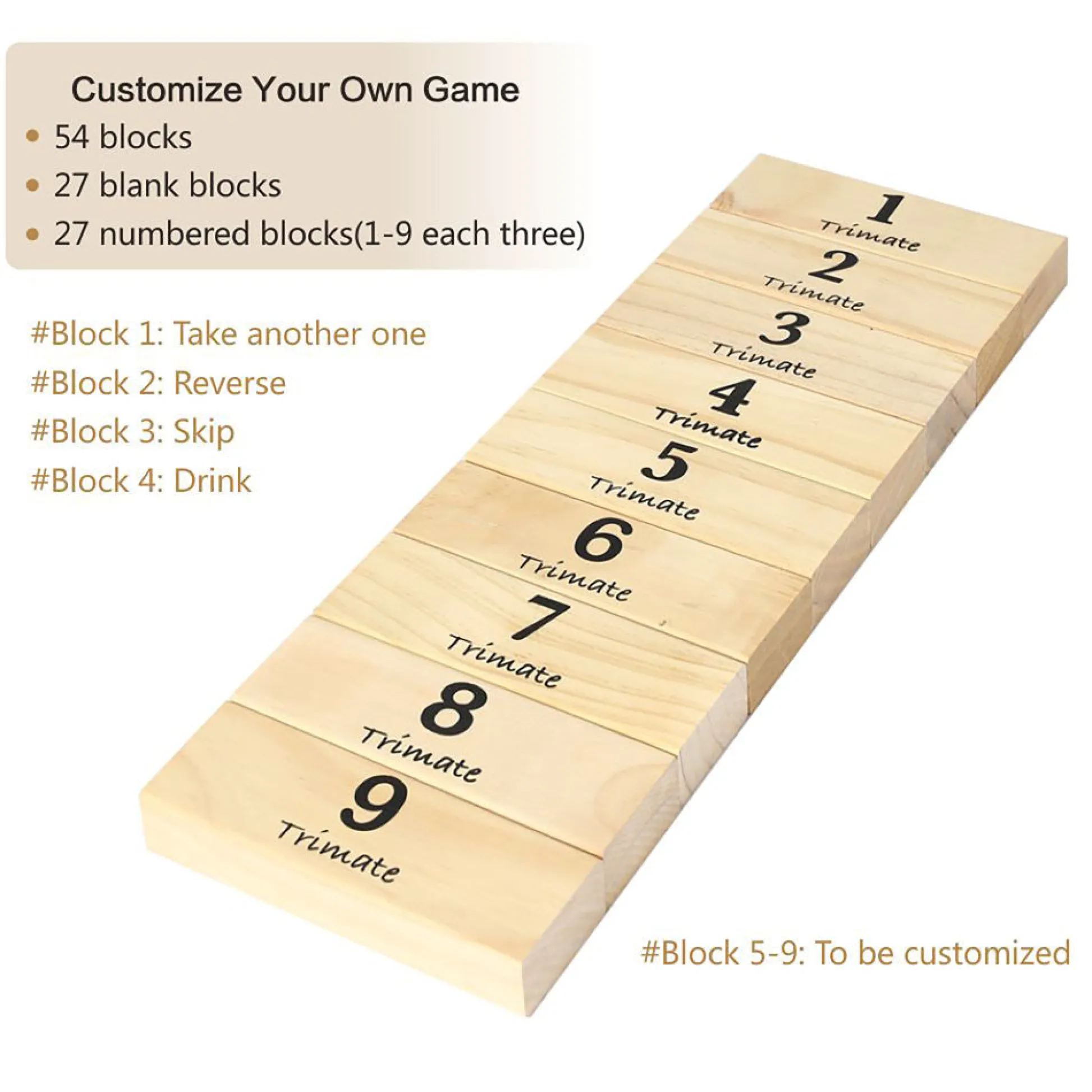 Flat River Group Trimate Tumbling Tower Large - Towering Pine Wood Game* Wood & Jumbo Blocks