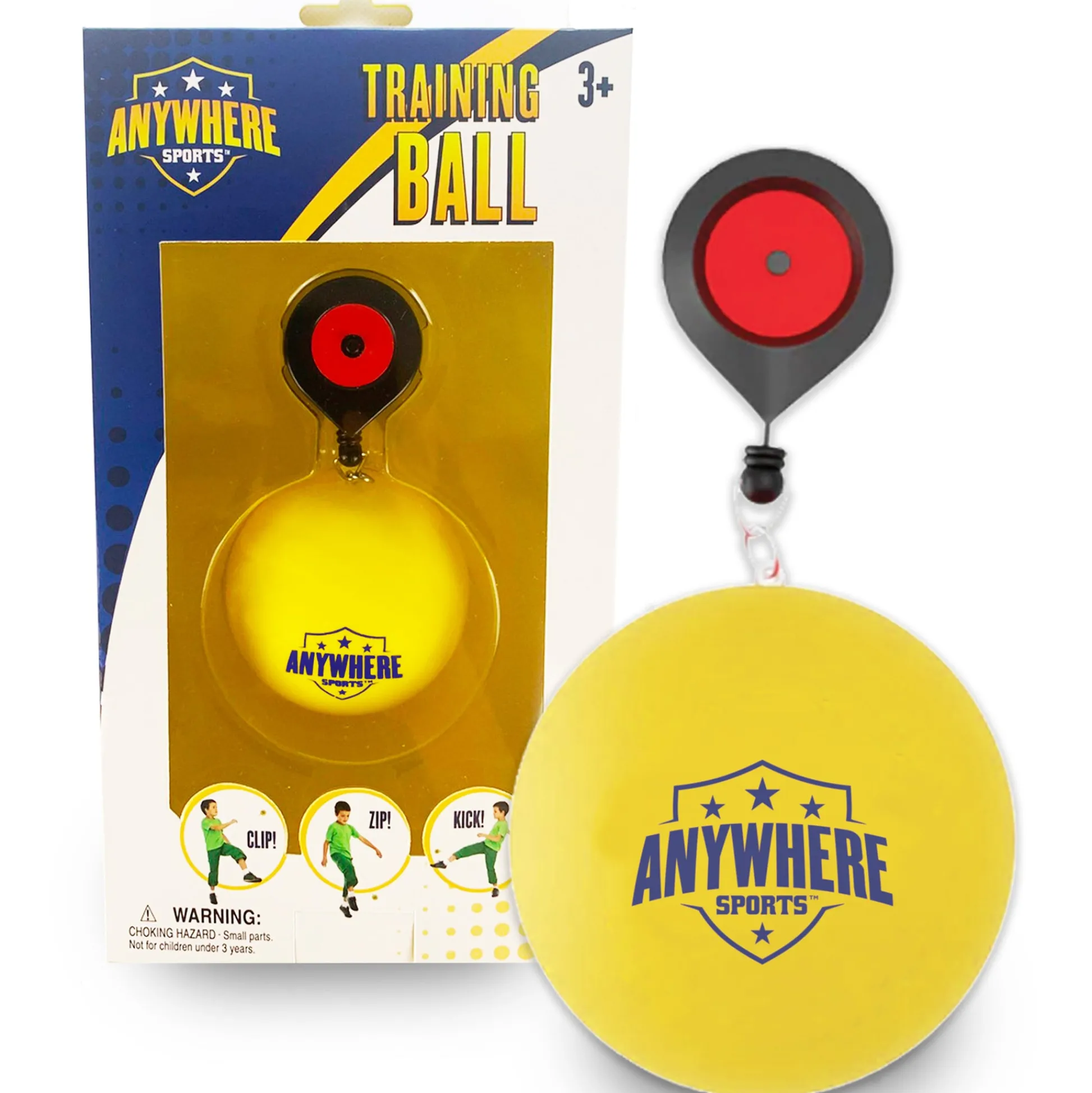 Flat River Group Triple Threat Sports Training Ball - 3-in-1 Leash Clip for Soccer, Football, Rugby* Toy Sports