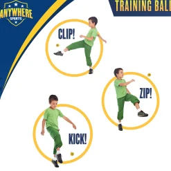 Flat River Group Triple Threat Sports Training Ball - 3-in-1 Leash Clip for Soccer, Football, Rugby* Toy Sports