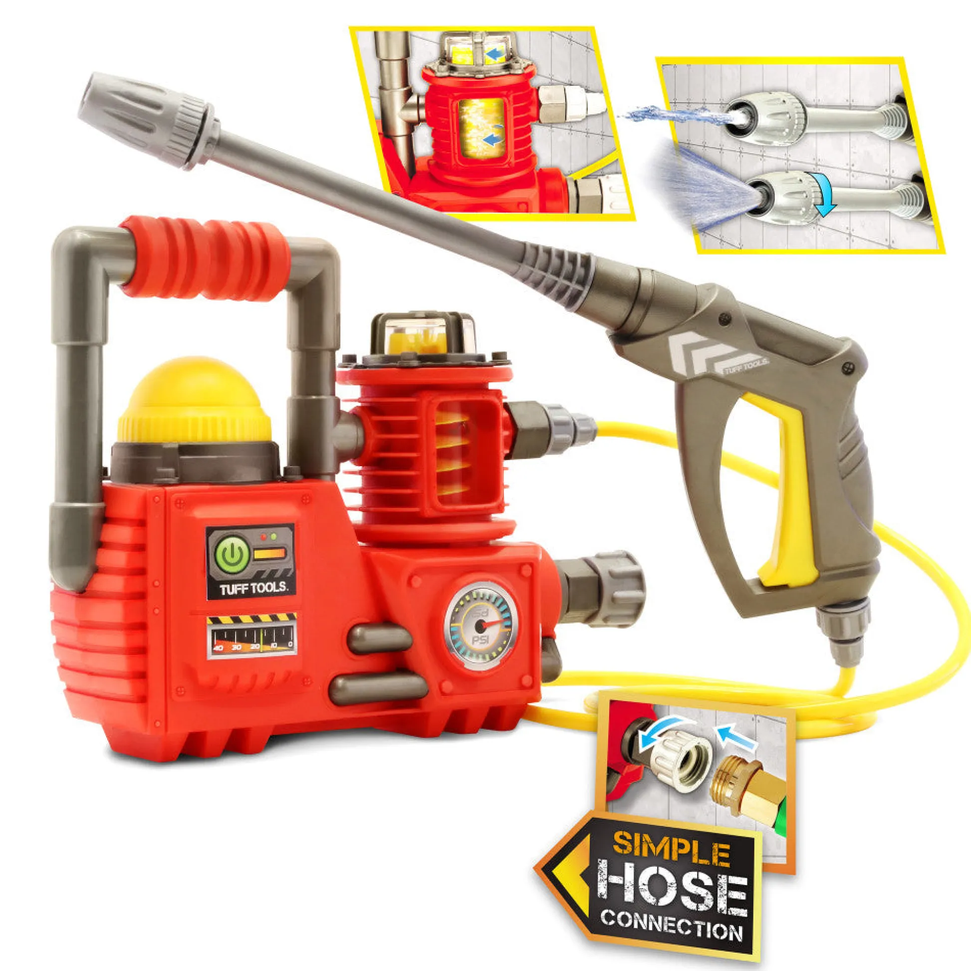Flat River Group Tuff Tools Kids Power Washer - Realistic Water-Spraying Toy - Ages 3+* Tools & Workshops|Dress Up