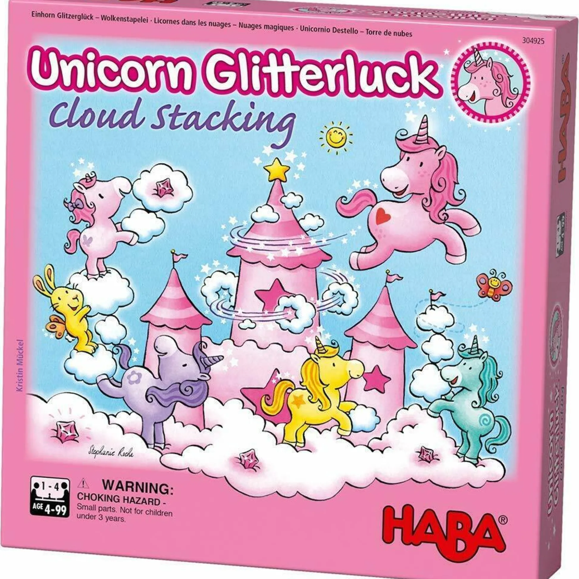 HABA USA Unicorn Glitterluck Cloud Kingdom Stacking Board Game* Board Games|Role-Playing Games