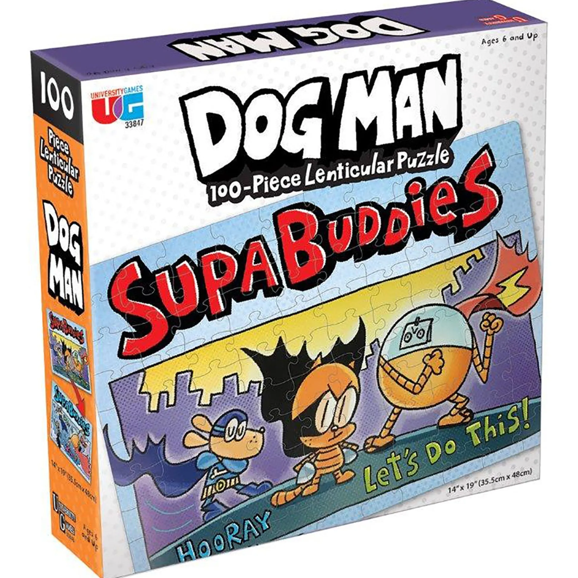 Educators Resource University Games Dog Man Supa Buddies Lenticular Puzzle - 2-in-1, 100 pc* Puzzles