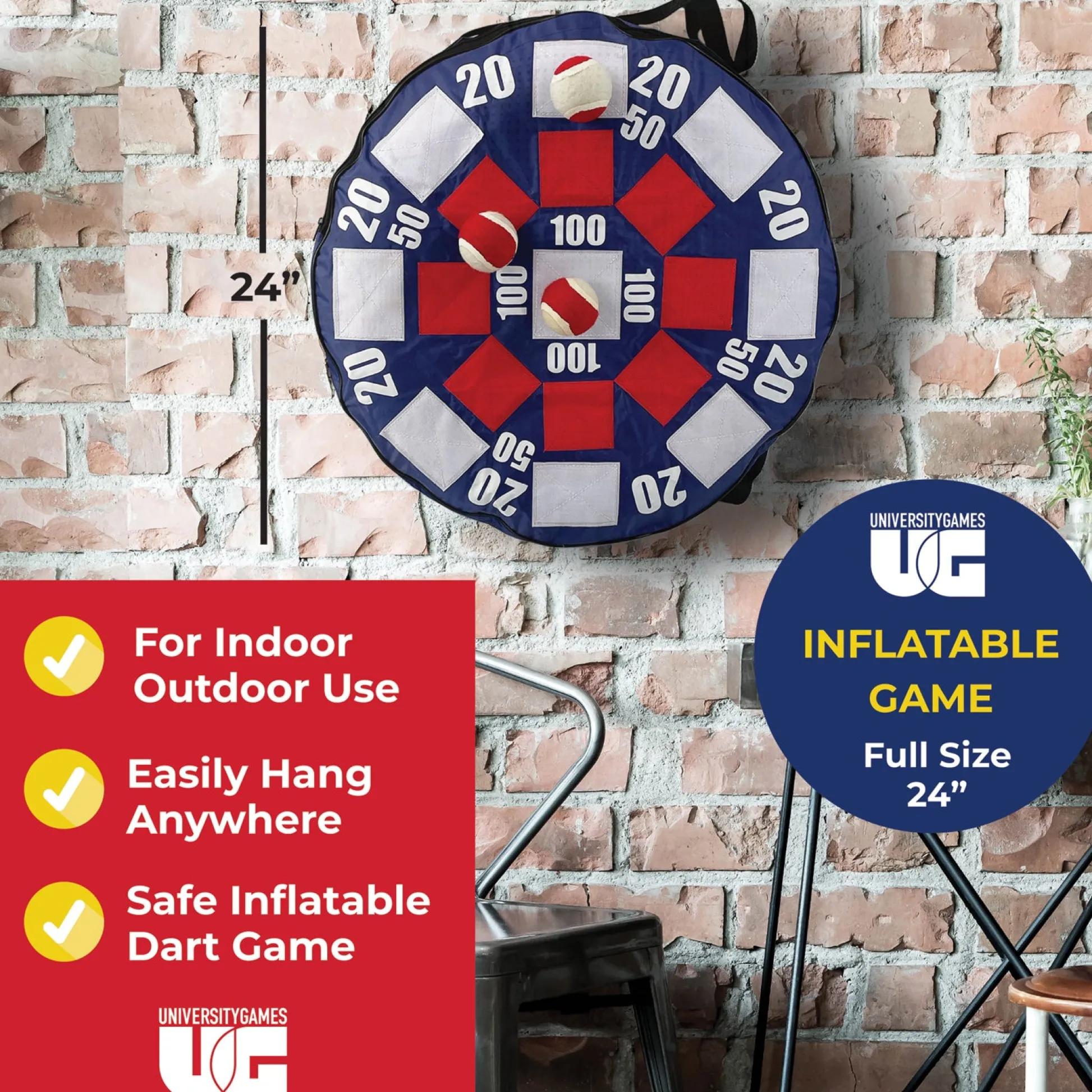 Educators Resource University Games Inflatable Target Toss Game with Self-Stick Balls* Activities & Games